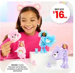 Toymate Barbie Cutie Reveal Care Bears Chelsea Surprise Doll offer