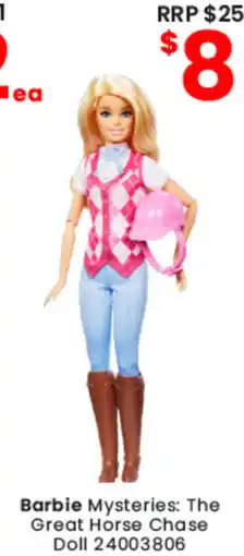 Toymate Barbie Mysteries: The Great Horse Chase Doll offer