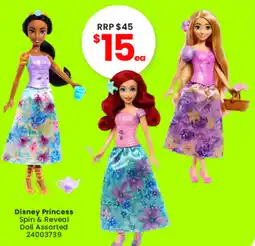 Toymate Disney Princess Spin & Reveal Doll Assorted offer