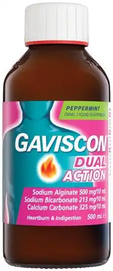 Gaviscon Dual Action Peppermint Oral Liquid Suspension 500mL