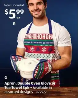 ALDI Apron, Double Oven Glove of Tea Towel offer