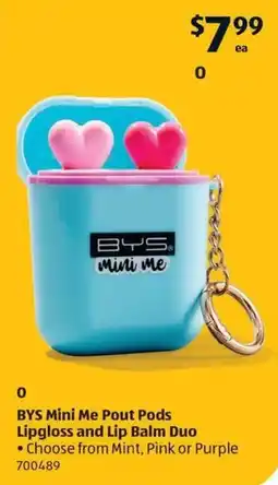 ALDI BYS Mini Me Pout Pods Lipgloss and Lip Balm Duo offer