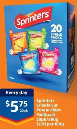 ALDI Sprinters Crinkle Cut Potato Chips Multipack offer