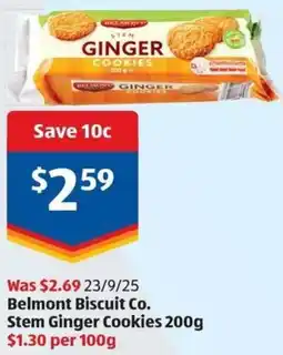 ALDI Belmont Biscuit Co. Stem Ginger Cookies offer