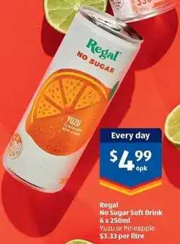 ALDI Regal No Sugar Soft Drink offer