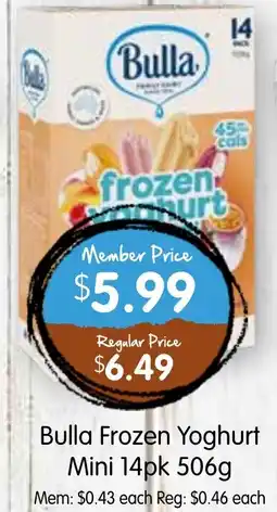 Spudshed Bulla Frozen Yoghurt Mini 14pk offer