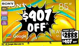 JB Hi-Fi Sony 85" 4K Google Mini LED TV offer