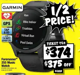 JB Hi-Fi Garmin Forerunner 255 Music offer