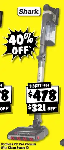 JB Hi-Fi Shark Cordless Pet Pro Vacuum offer