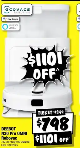 JB Hi-Fi Deebot n30 pro omni robovac offer