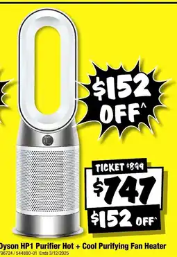 JB Hi-Fi Dyson hp1 purifier hot + cool purifying fan heater offer