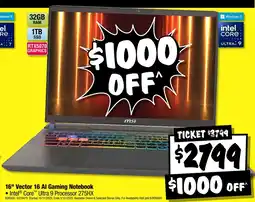 JB Hi-Fi 16" Vector 16 Al Gaming Notebook offer