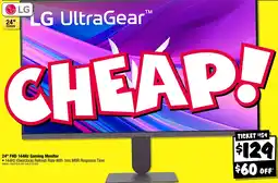 JB Hi-Fi Lg 24" fhd 144hz gaming monitor offer