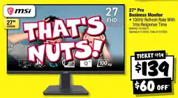 JB Hi-Fi msi 27" Pro Business Monitor offer