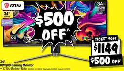 JB Hi-Fi Msi uwqhd gaming monitor offer