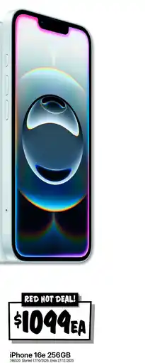 JB Hi-Fi Iphone 16e 256gb offer