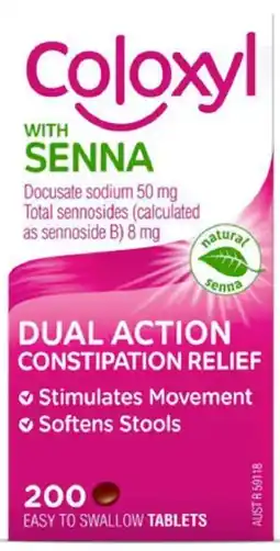 healthylife Coloxyl with Senna 200 Tablets offer