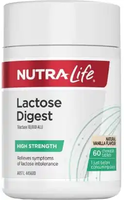 healthylife Nutra-Life Lactose Digest 60 Tablets offer