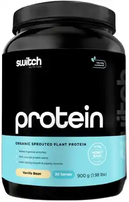 healthylife Switch Nutrition Organic Sprouted Plant Protein Vanilla Bean 900g offer