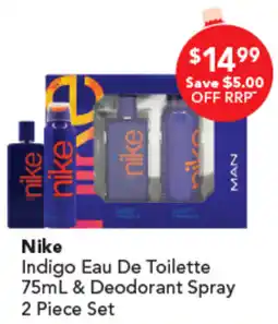 Amcal Pharmacies Nike Indigo Eau De Toilette & Deodorant Spray 2 Piece Set offer