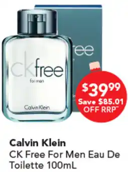 Amcal Pharmacies Calvin Klein CK Free For Men Eau De Toilette offer