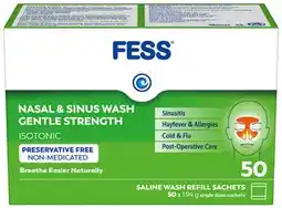 Amcal Pharmacies Fess Nasal & Sinus Saline Wash Gentle Strength 50 Refill Pack offer