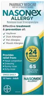 Amcal Pharmacies Nasonex Allergy Nasal Spray 65 Sprays offer
