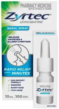Amcal Pharmacies Zyrtec Allergy & Hayfever Rapid Relief Nasal Spray 10mL offer