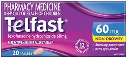 Amcal Pharmacies Telfast Hayfever Allergy Relief 60mg 20 Tablets offer