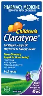 Amcal Pharmacies Claratyne Children’s Hayfever & Allergy Relief Grape Flavour Syrup offer
