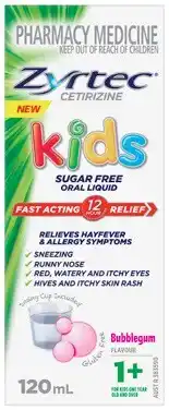 Amcal Pharmacies Zyrtec Kids Allergy & Hayfever Relief Bubblegum Flavour Oral Liquid offer