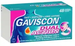 healthylife Gaviscon Dual Action Peppermint Chewable Tablets 48 Pack offer