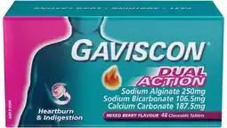 healthylife Gaviscon Dual Action Mixed Berry Chewable Tablets offer
