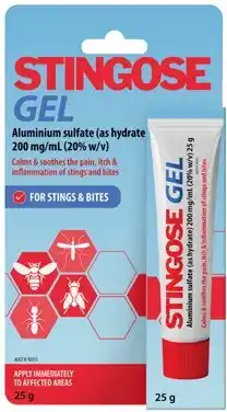 Amcal Pharmacies Stingose For Stings & Bites Gel 25g offer