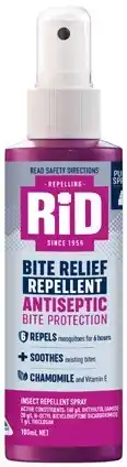 Amcal Pharmacies RID Bite Relief Repellent Antiseptic Bite Protection Spray 100mL offer