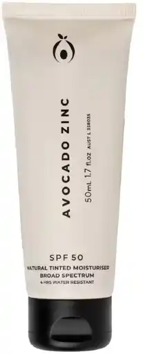 healthylife Avocado Zinc Natural Tinted Moisturiser Light SPF50 offer
