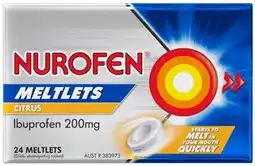 Amcal Pharmacies Nurofen Meltlets 200mg Citrus Flavour 24 Tablets offer
