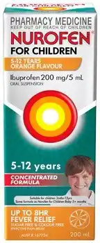 Amcal Pharmacies Nurofen For Children 5-12 Years Orange Flavour 200mL offer