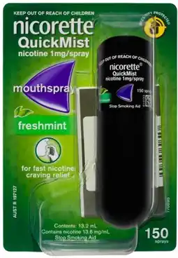 Amcal Pharmacies Nicorette QuickMist Mouthspray Freshmint 150 Sprays offer