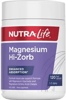 Amcal Pharmacies Nutra-Life Magnesium Hi-Zorb 120 Capsules offer