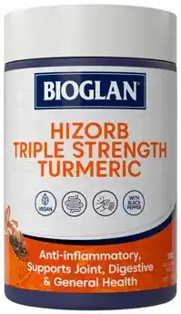 Amcal Pharmacies Bioglan Hi Zorb Triple Strength Turmeric 100 Tablets offer