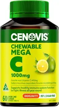 Amcal Pharmacies Cenovis Chewable Mega C 1000mg Lemon Lime Flavour 60 Tablets offer