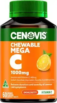 Amcal Pharmacies Cenovis Chewable Mega C 1000mg Orange Flavour 60 Tablets offer