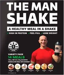 Amcal Pharmacies The Man Shake Variety Pack 14 x 56g offer