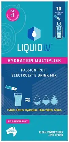 Amcal Pharmacies Liquid I.V. Hydration Multiplier Passionfruit 10 Pack offer