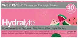 Amcal Pharmacies Hydralyte Effervescent Electrolyte Tablets Watermelon Burst 40 Pack offer