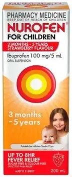 Amcal Pharmacies Nurofen For Children 3 Months-5 Years Strawberry Flavour 200mL offer