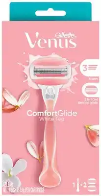 Amcal Pharmacies Gillette Venus ComfortGlide White Tea Razor Handle + 2 Blade Refills offer