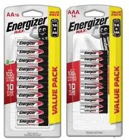 IGA Energizer Max Batteries AA 16 Pack or AAA 14 Pack offer