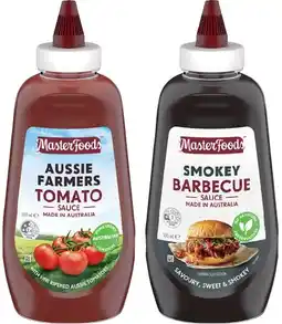 IGA MasterFoods Tomato or Barbecue Squeezy Sauce 500mL Selected Varieties offer